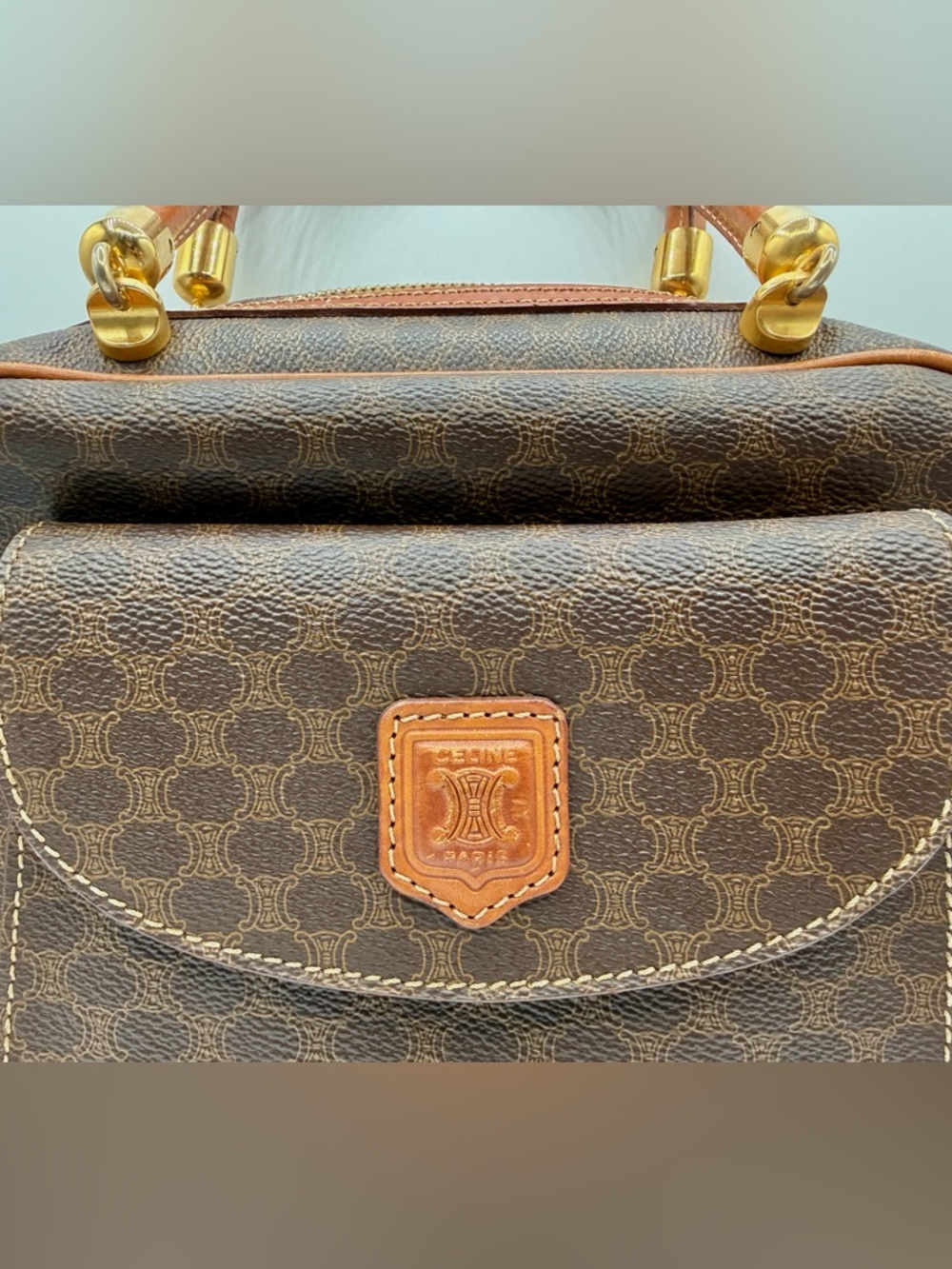 A+ condition Céline Vintage Macadam satchel bag - Picture 2 of 14